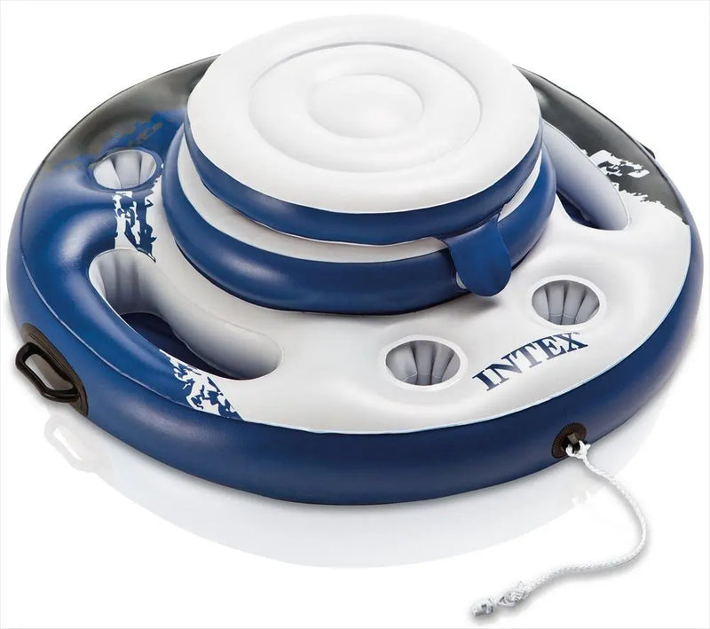 Laad afbeelding in galerijtoner, Blauwe opblaasbare koelbox van Intex met een dichte deksel