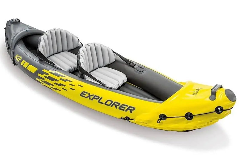 Laad afbeelding in galerijtoner, Gele opblaasbare Intex Explorer K2 Kayak