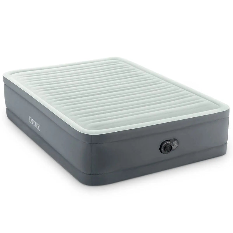 Laad afbeelding in galerijtoner, Grijze Intex PremAire I Twijfelaar Luchtbed met ingebouwde pomp