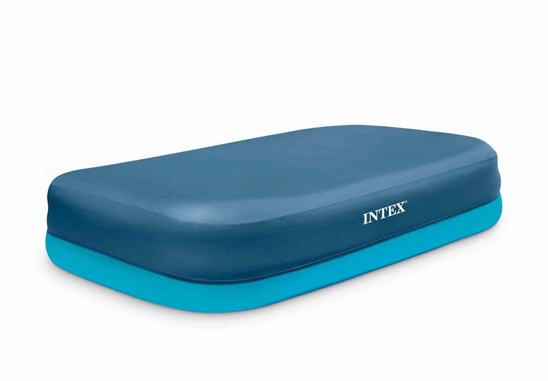 Laad afbeelding in galerijtoner, Blauw afdekzeil op een zwembad.