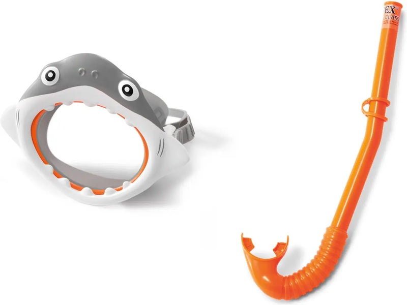 Laad afbeelding in galerijtoner, Speelse en leuke snorkelset met een duikbril en snorkel in de vorm van een haai.