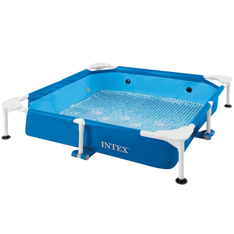 Laad afbeelding in galerijtoner, Leeg blauw vierkant opzetzwembad van Intex voor honden