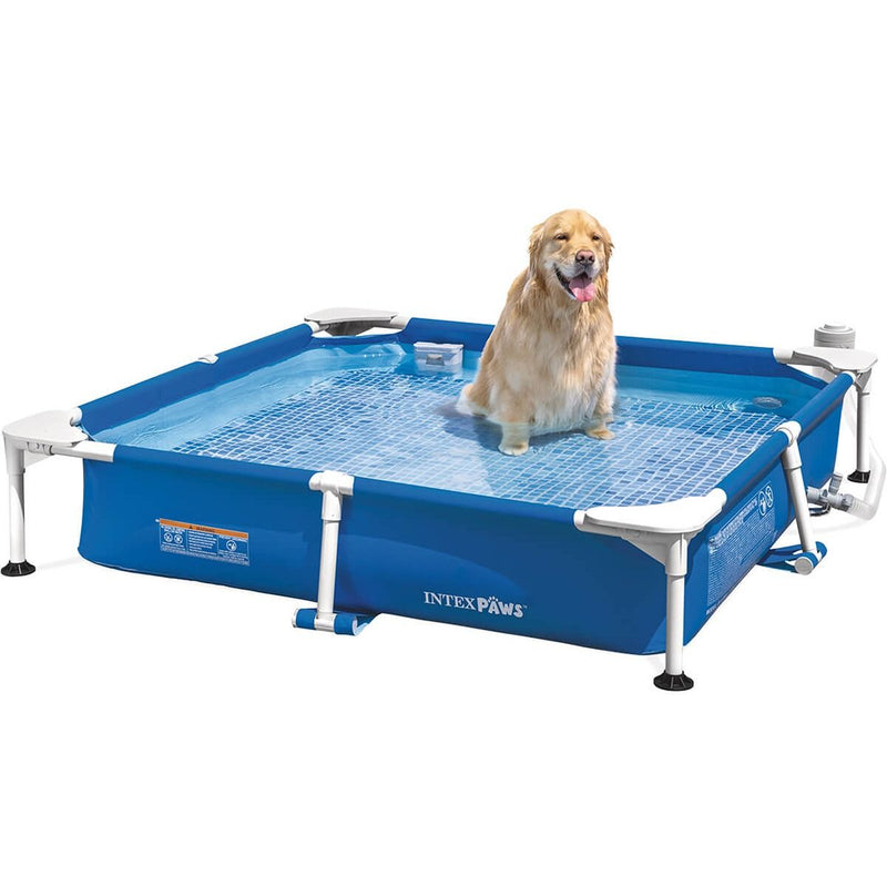 Laad afbeelding in galerijtoner, Natte hond zit in opzetzwembad