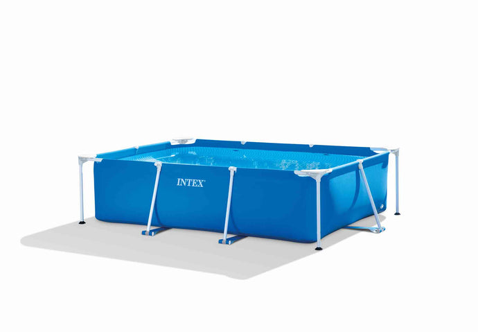 Blauw opzetzwembad van Intex.