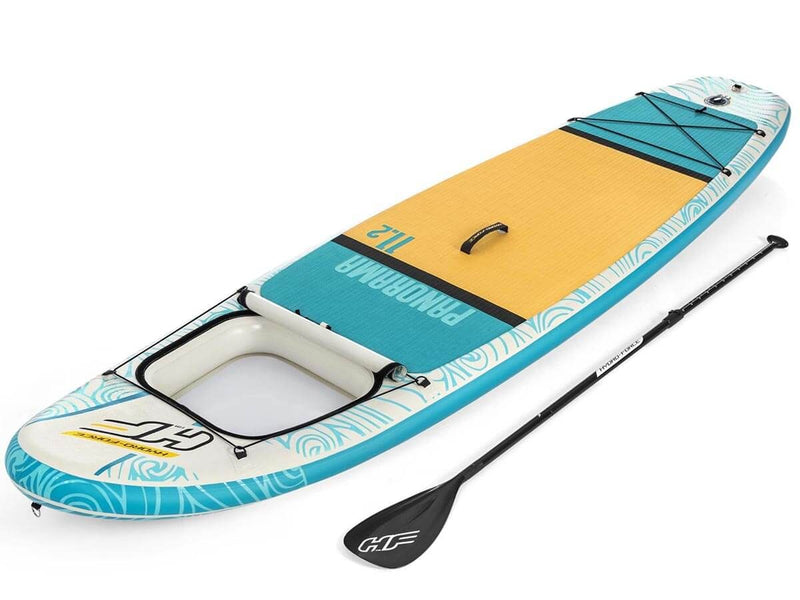 Laad afbeelding in galerijtoner, Blauw sup board van Hydro Force met een zwarte peddel.
