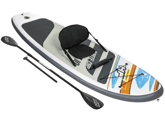 Sup board van Hydro Force met een stoeltje, voetensteun en peddel.