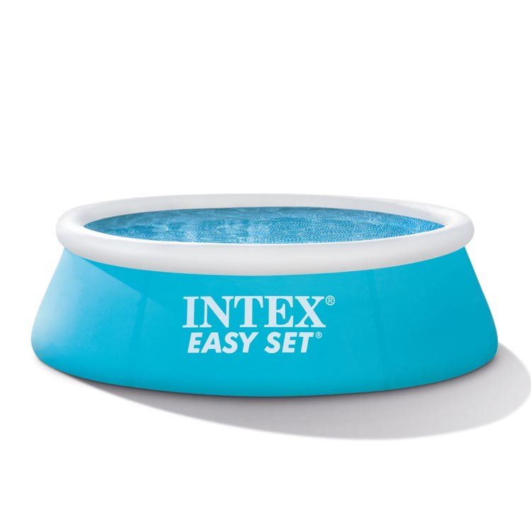 Laad afbeelding in galerijtoner, Een blauw rond Intex Easy Set opblaasbaar zwembad
