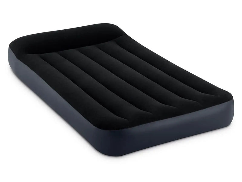 Laad afbeelding in galerijtoner, Een zwarte Intex Pillow Rest Classic Eenpersoons Luchtbed
