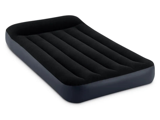 Een zwarte Intex Pillow Rest Classic Eenpersoons Luchtbed