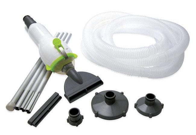 Laad afbeelding in galerijtoner, Groene Interline Vacuclean Zwembadstofzuiger met een steel, slang, opzetstukken en koppelstukken
