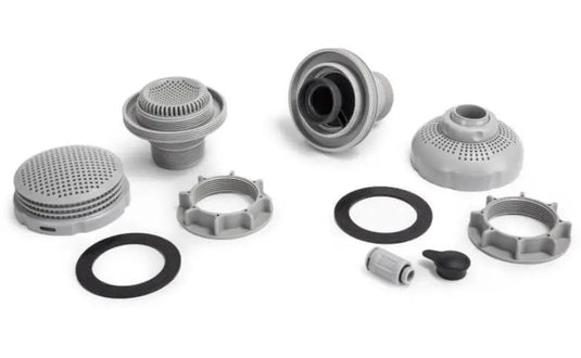 Alle onderdelen van de Intex In- en uitlaatset Ø 38 mm.