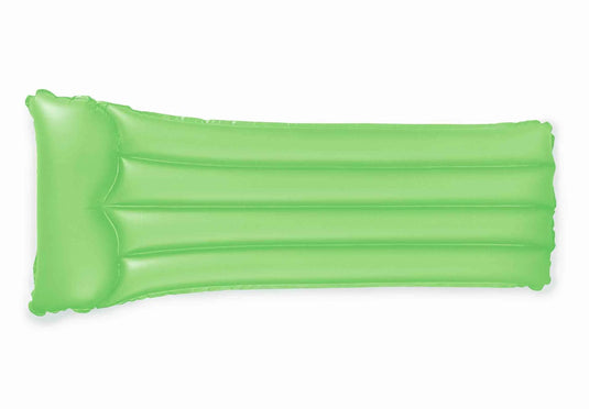 Zijaanzicht van een groen luchtbed.