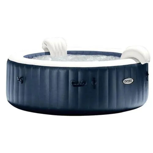 Donkerblauwe opblaasbare jacuzzi van Intex.