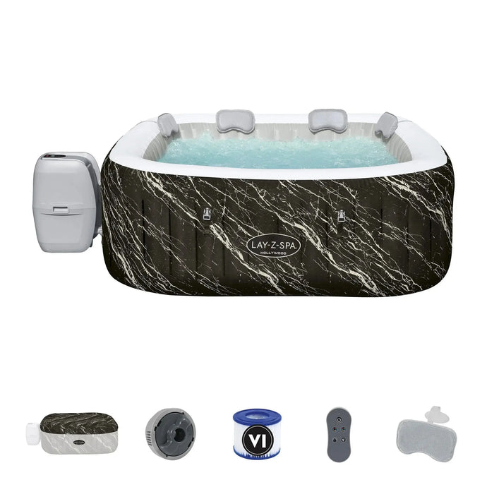 Lay-Z-Spa Hollywood Luxe Airjet Zwart - 6 persoons Bestway