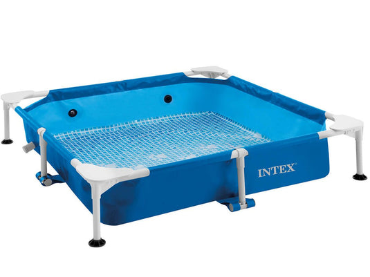 Leeg blauw opzetzwembad van Intex voor honden 