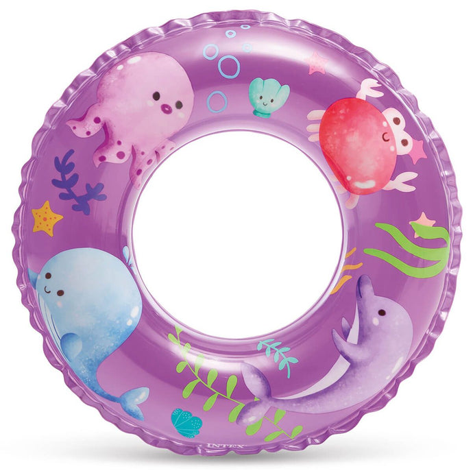 Paarse Intex zwemband met waterdieren