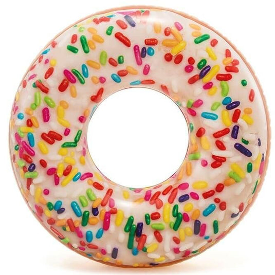 Witte opblaasbare zwemband in de stijl van een donut 