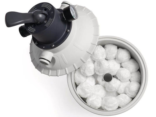 Voorbeeld van het gebruiken van filterbollen in een pomp.