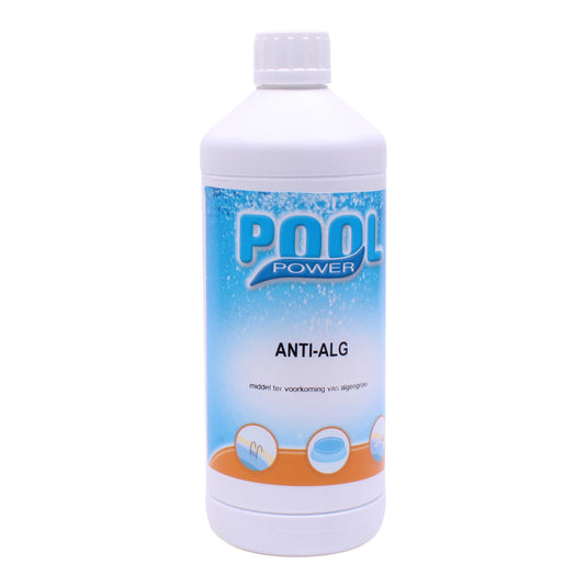Witte fles met anti-alg van Pool Power