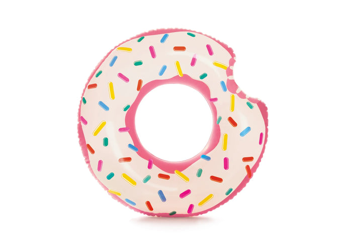 Vooraanzicht van een opblaasband in de vorm van een donut.